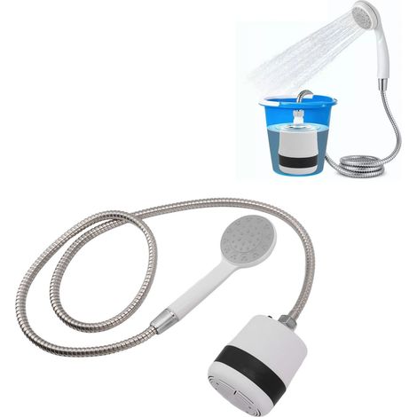 Douche portable à débit stable, batterie 2200 mAh avec forte aspiration et tuyau de 1,5 m, idéale pour le camping, le lavage de voiture et l'arrosage des fleurs.-AquaForge (1/5)