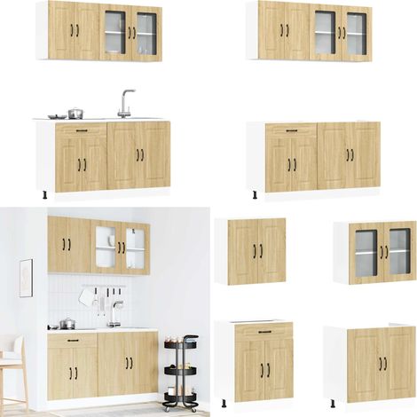 vidaXL Ensemble d'armoires de cuisine 4 pcs Kalmar bois d'ingénierie (1/5)