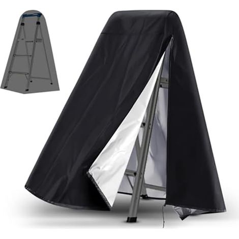 Housse d'échelle de piscine en tissu Oxford imperméable et résistant pour piscines creusées 160 x 55 x 198 cm, noir (210D) (1/5)