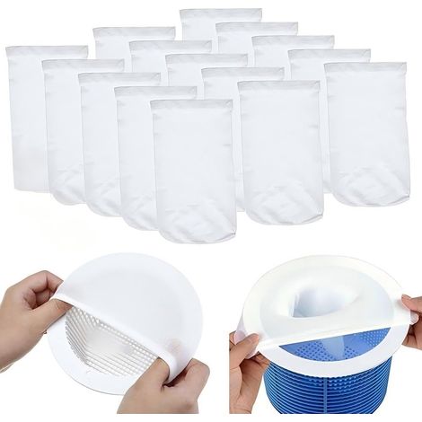 15PCS Chaussette Skimmer Piscine,Pool Skimmer Socks,Chaussette Skimmer,Filtres en Tissu de Nylon,Piscine Filtres en Tissu,Skimmer de Surface pour Piscine (1/5)