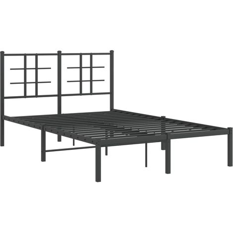 Estructura cama sin colchón con cabecero metal negro 120x190 cm vidaXL