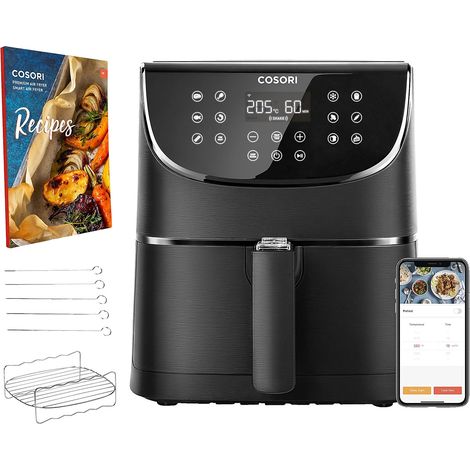 Cosori Smart Chef Edition Single 5,5 L Freistehend 1700 W Heißluftfritteuse de Schwarz (1/5)