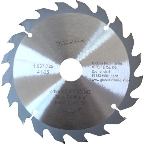 TrendLine Kreissägeblatt Ø 190 mm Bohrung Ø 30 mm Kreissägeblatt