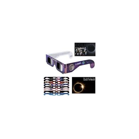 Lot de 8 lunettes éclipse solaire en carton – Lunettes de protection – Norme EPI – Observation du soleil – Multicolore (1/4)