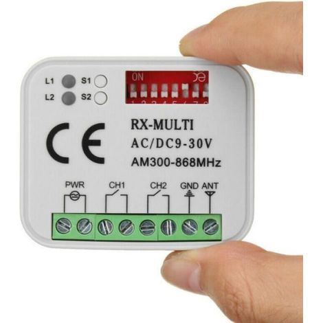 Récepteur Universel - 2 Canaux - 300-868 MHz - Pour Porte De Garage - 1 Pièce