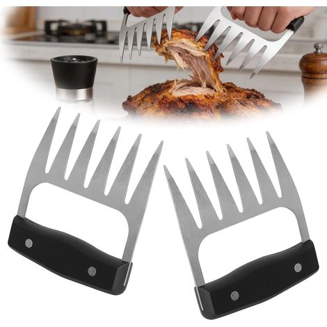 2 PCS Garras de Oso para Barbacoa, Garras para Triturar Carne, Regalo de Barbacoa para Hombres y Mujeres, Vajilla de Barbacoa de Acero Inoxidable Inoxidable, Muy Adecuada para Tirar Cerdo (1/5)