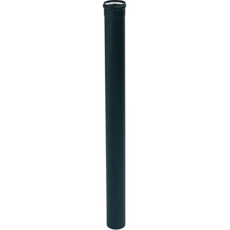 TEN – Tuyau conduit de fumée émail noir mat Ø100mm 1m – Emboîtement mâle/femelle 6cm – Pour appareils à granulés de bois