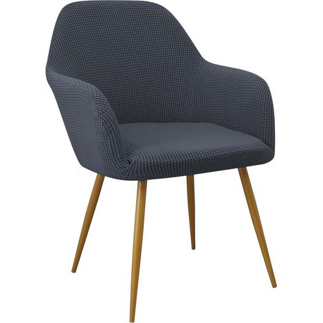 Stuhlbezug Jacquard für Bürostuhl, Computerstuhl, Drehstuhl, 2 Stück, Grau (1/5)