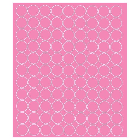 Adesivi circolari da 2 cm, pois, 99 pezzi, rosa opaco