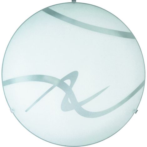 Plafonnier verre 40cm 2xE27 blanc Rabalux Soley 1819 (1/3)