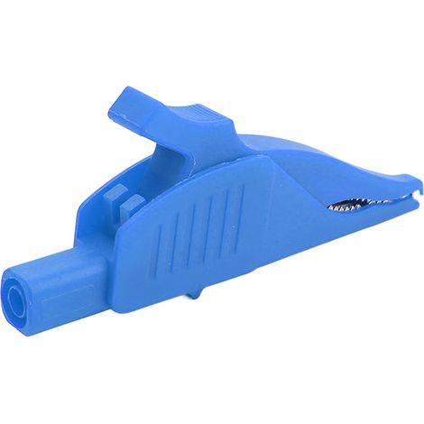 Pince crocodile isolée haute intensité J.60042, embout de sécurité 4mm, clip de test en laiton bleu pour câblage électrique (1/5)