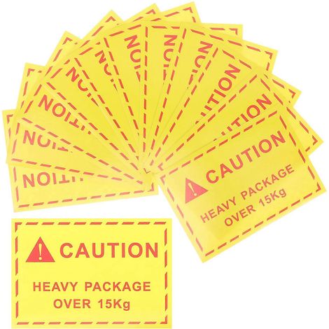 100 Stück Etiketten für schwere Gegenstände, selbstklebende Warnaufkleber, Etiketten für Sonderbehandlung beim Versand-10x7CM-Yellow (1/3)