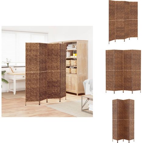 Paravent 4-tlg. Braun 163x180 cm Wasserhyazinthe - Raumteiler - Paravent - Wasserhyazinthen - Holzoptik - Landhausstil (1/5)