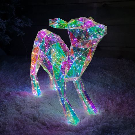 40cm Light up Standing Iridescent Dream Christmas Fawn with 100 White LEDs (1/5)