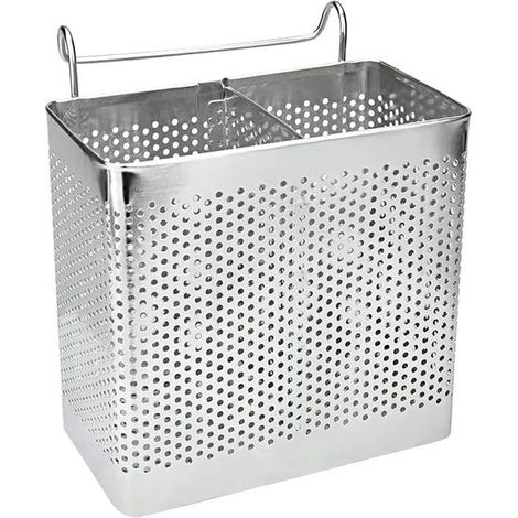 Kitchen Cutlery Drainer, Cutlery Basket, Cutlery Holder, Stainless Steel Sink Organizer for Storing and Cooking Utensils, Spoon, Fork (1/4)