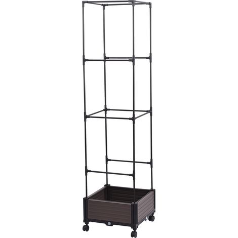 Macetero con ruedas – Caja para plantas con ruedas – PP reforzado, hidrófugo – Fácil montaje – Dimensiones: 160 cm, negro – 1 macetero (1/5)