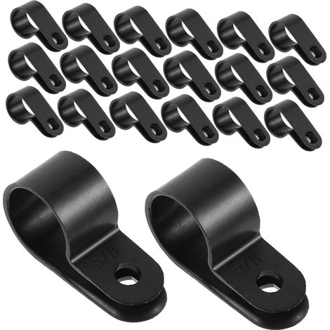 für Elektro und Koaxialkabel 50 Clips schwarzes PVC mit
