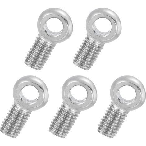 5 Pcs Boulon à Œil M10x25mm Boulon à Œillet de Levage pour Balancement d'Épaule, Vis Filetage Complet en Acier Inoxydable 304, Filetage Métrique Trou Coulissant, Couleur Argentée (1/5)
