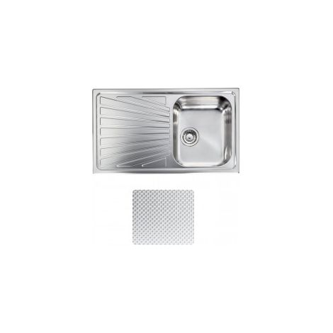 CM 011493DCSSX Cometa Lavello da incasso 1 vasca 86x50 cm acciaio inox antigraffio sopratop scolapiatti sinistra colore Acciaio inossidabile (1/5)