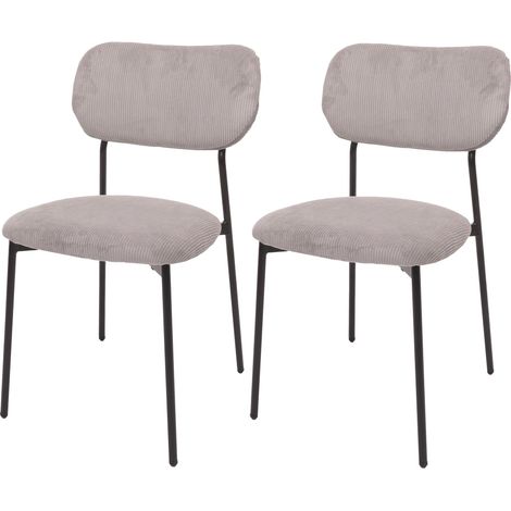 [NUNCA USADO] Juego de 2 sillas de comedor HHG-064, silla de cocina silla tapizada, cuerda (330g/m²) tela/textil metal, gris claro (1/5)