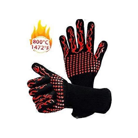 Grillhandschuhe, rutschfeste Silikon-Grillhandschuhe, hitzebeständig bis 800 °C, feuerfeste Handschuhe in Universalgröße zum Kochen, Backen, Grillen und Schweißen (1/5)