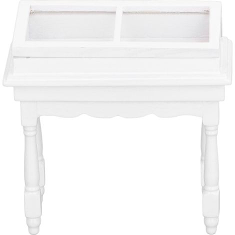 Armoire de présentation miniature pour maison de poupée avec couvercle rabattable, meuble compact polyvalent pour maison de poupée 1/12, blanc (1/5)