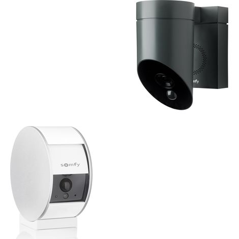 Somfy – Caméra de surveillance intérieure et extérieure 1875253 – Full-HD 1080P – Vision nocturne jusqu'à 8m – Angle de 130° – Compatible Alexa et Google