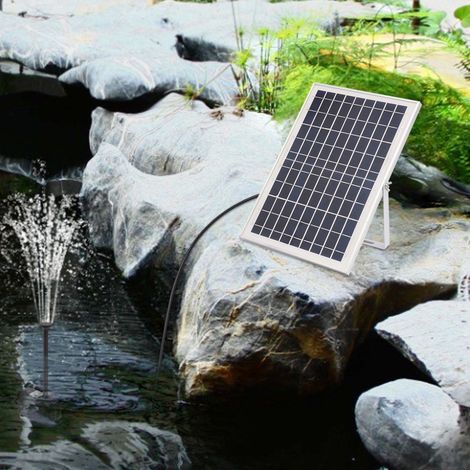 Solar Bachlaufpumpe 10W 1000l/h Solarpumpe Wasserfall Pumpe Garten Teich Brunnen