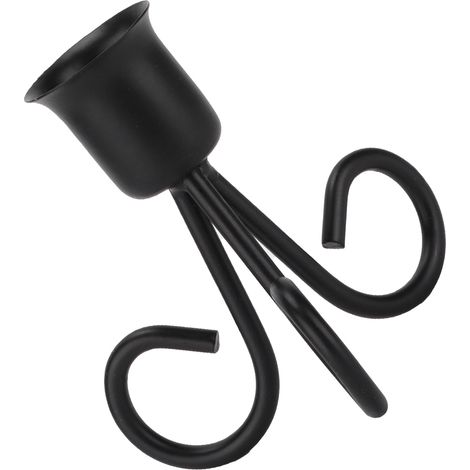 Porte-bougie en fer forgé style nordique rétro géométrique, support pour bougie d'aromathérapie, décoration intérieure, noir (1/5)