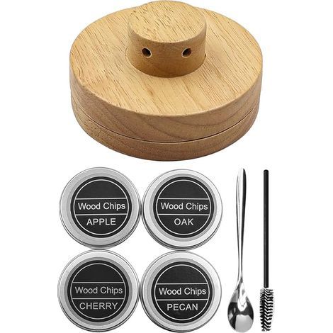 Kit Fumoir Cocktail avec 4 Copeaux de Bois Kit Fumoir Whisky pour Cocktails Vin Whisky Bourbon (1/5)