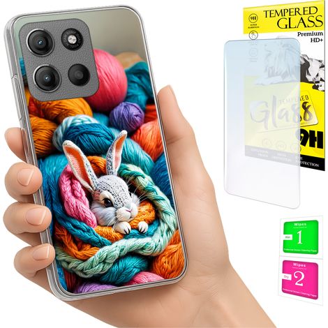 Funda para Motorola Moto G15 Photo Case Back Rabbit + cristal (1/5)