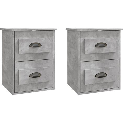 Maison Exclusive - Wand-Nachttische 2 Stk. Betongrau 41,5x36x53 c