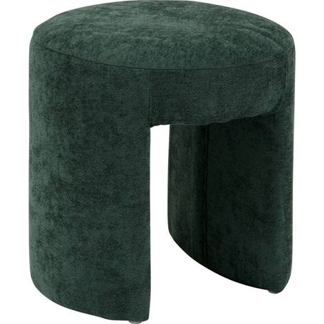 Pouf Jin D38 cm tissu vert cèdre Atmosphera (1/3)