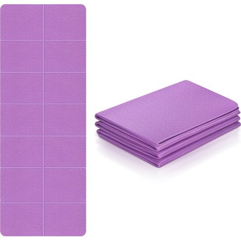 Yoga Mat, Non-Slip Foldable Sports Mat, Travel Yoga Mat for Women and Men, Exercise Mat for Pilates, Gym, Aerobics, Stretching, Training - 183 x 61 x 0.4CM (1/5)