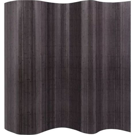 Paravent décoratif avec support non tissé bambou gris Kyca (1/4)