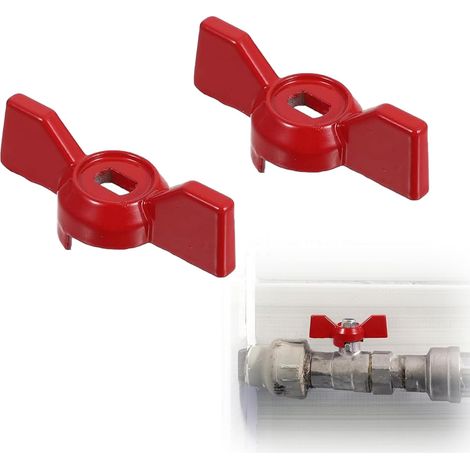 2 Pièces Volant de Valve en Métal avec Raccord de 6 x 6 mm Rouge (1/5)