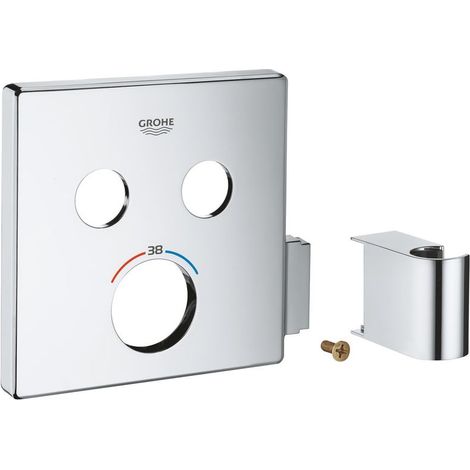 Grohe Rosette eckig für SmartControl, Chrom für Thermostate mit 2 Absperrventil (1/2)