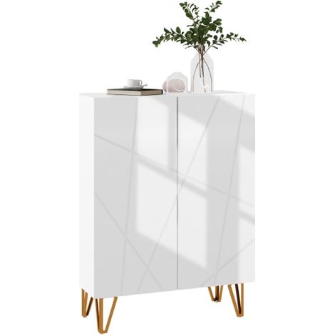 Slim White Shoe Cabinet with Soft-Close Hinges and Adjustable Shelves for 15-20 Pairs of Footwear Storage