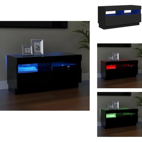 Meuble TV avec lumières LED noir 80x35x40 cm - Meubles Tv - Meuble Tv Led - Meuble Tv Rangement - Armoire Tv - Support Tv (1/5)