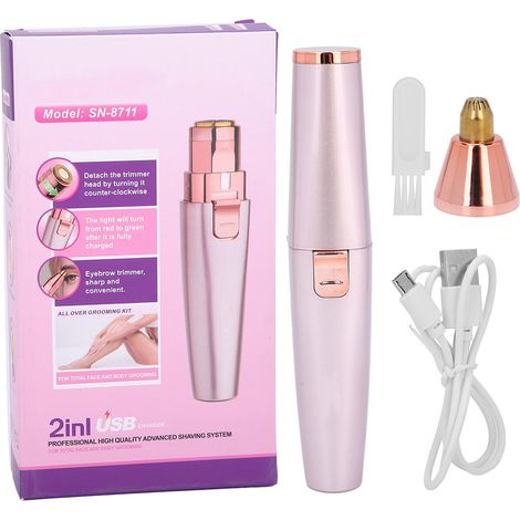 Epilateur Sourcils Format Rouge à Lèvres USB Rechargeable Épilateur Visage Femme Sans Douleur (1/5)