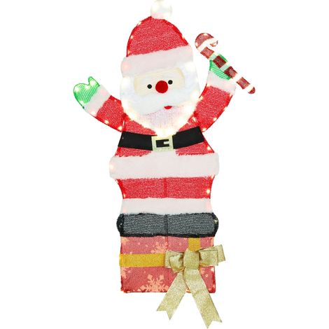 97 décorations de Noël LED, Noël Père Noël en blanc chaud, cadre en acier multicolore (1/5)