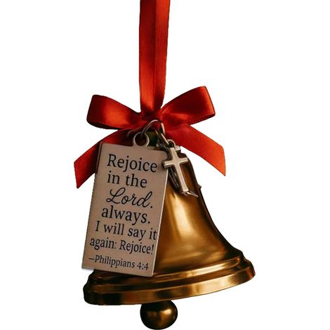 Cloches de Noël – Versets de la – Ornements de Noël avec nœud – Pendentif en métal rétro pour intérieur ou extérieur, Mur, Cour, terrasse, Ferme, Porte d'entrée, cheminée (1/5)