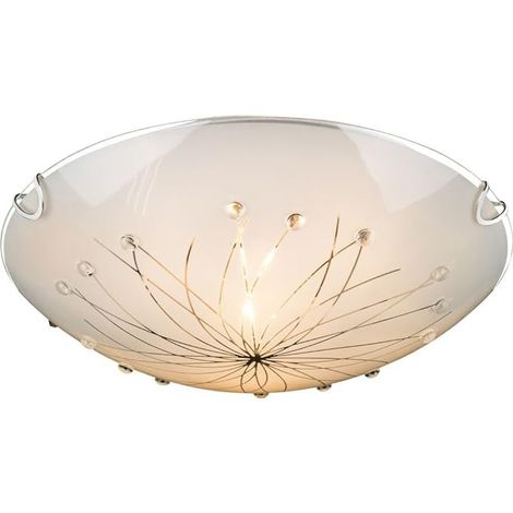 GLOBO Plafoniera Metallo Bianco, 2 x E27