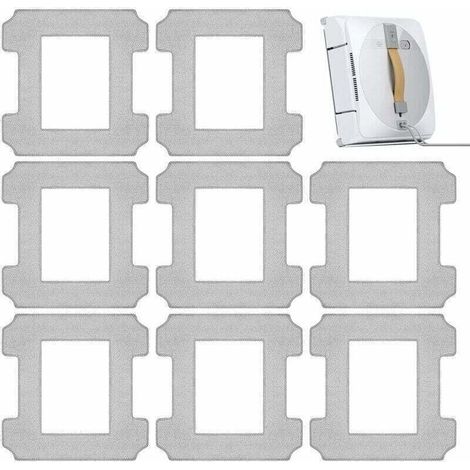 Pack of 8 washable microfiber cleaning cloths for the W1 Pro - Accessory kit for the Ecovacs Winbot W1 W1 Pro Series window vacuum robot (1/4)