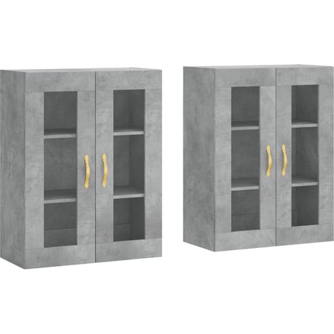 Maison Exclusive - Armoires murales 2 pcs gris béton bois d'ingénierie