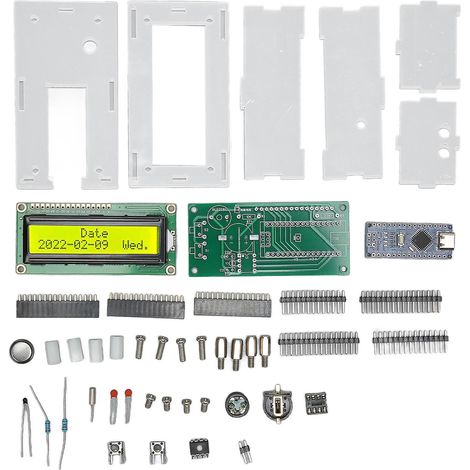 Kit d'horloge numérique à monter soi-même avec réveil électronique LCD, projet de soudure, idéal pour l'apprentissage de l'électronique. (1/5)