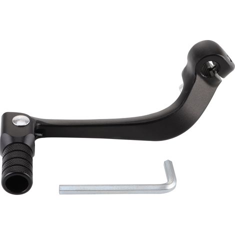 Universal, foldable gearshift lever made of black aluminium, compatible with Honda CRF110 and other children's/mini off-road motorcycles, adjustable gearshift lever with anti-collision function.--DTEK