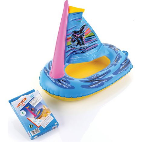 Canotto Gonfiabile per Bambini Billy La Balena con Vela 40x20x36 cm Multicolore