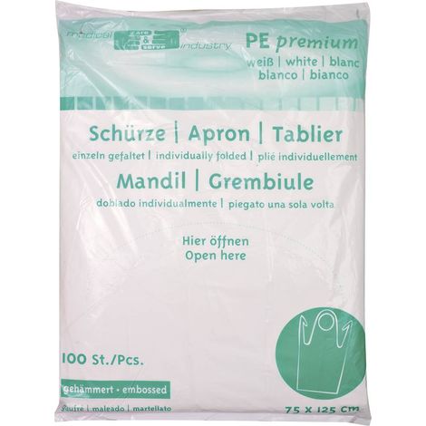 medical care & serve 1005100 Grembiule monouso 75x125 cm VE 100 Bianco
