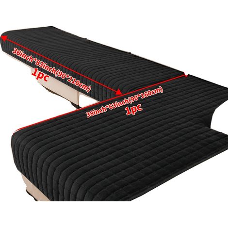 Funda para sofá, diseño antideslizante, fácil de cuidar, color negro, 2 piezas. (1/2)